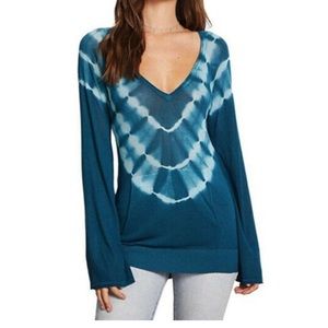 Chaser NWOT Tie Dye Kanga Pocket Long Bell Sleeve Lightweight Sweater Size XS